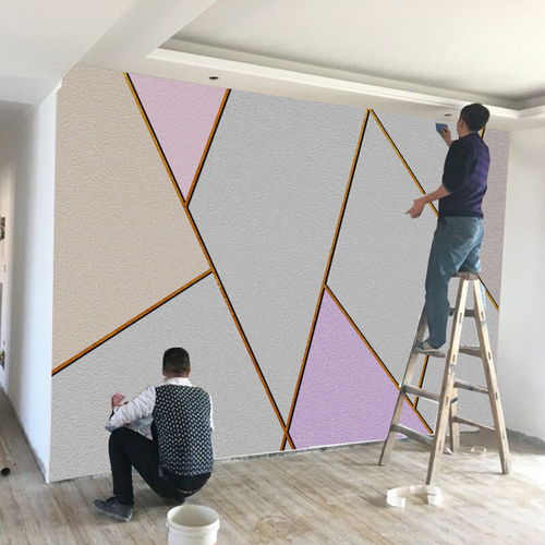 電視背景墻裝飾新趨勢 8D北歐現(xiàn)代幾何壁畫的魅力